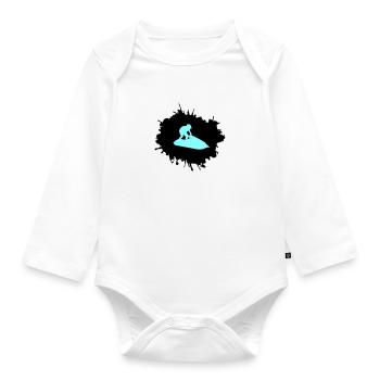 jet ski klecks - Baby Bio-Langarm-Body - Weiß - Vorne
