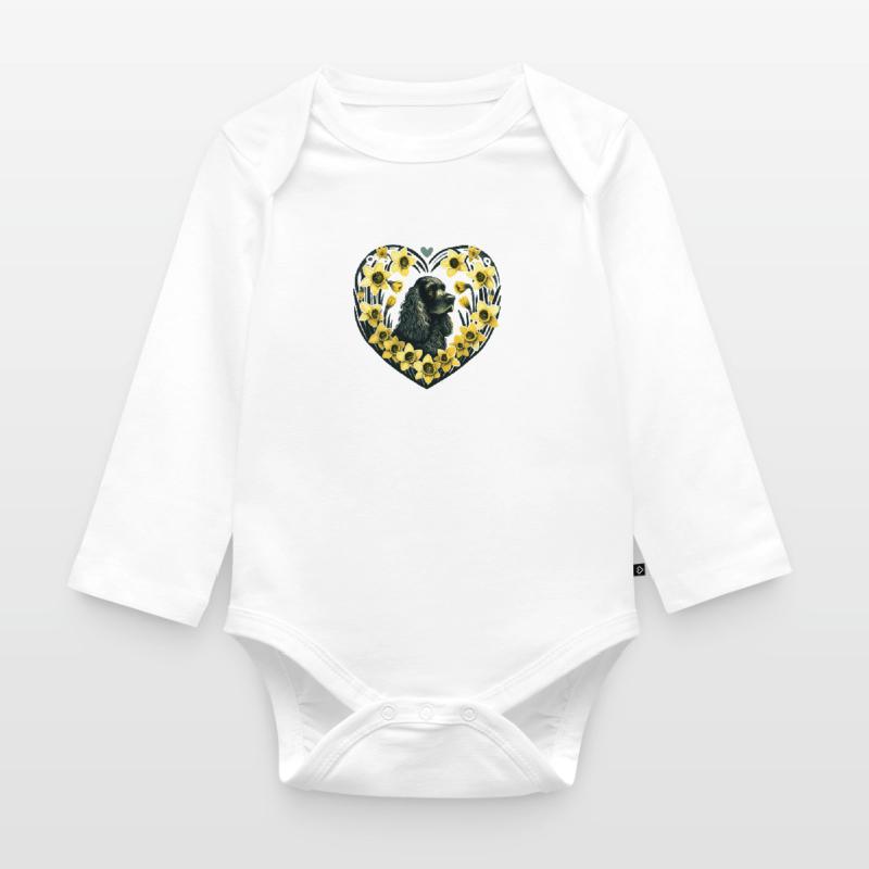 Cocker noir Body Bébé bio manches longues