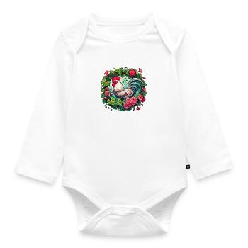 Rooster - Organic Longsleeve Baby Bodysuit - white - Front
