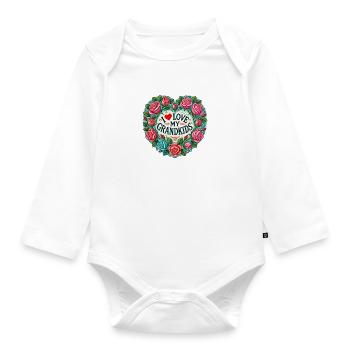 Ich liebe meine Enkelkinder - Baby Bio-Langarm-Body - Weiß - Vorne