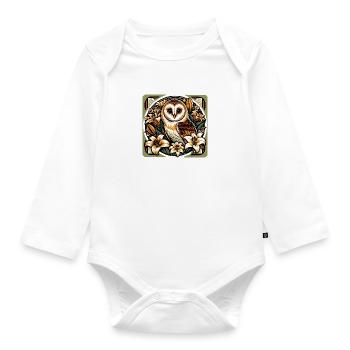 Schleiereule - Baby Bio-Langarm-Body - Weiß - Vorne