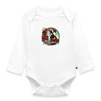 Merry Christmas - Organic Longsleeve Baby Bodysuit - white - Front