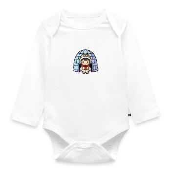 Igloo Eskimo Girl - Organic Longsleeve Baby Bodysuit - white - Front
