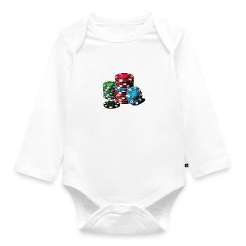 Poker - Organic Longsleeve Baby Bodysuit - white - Front