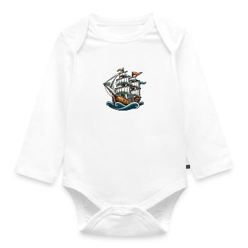 Schiff - Baby Bio-Langarm-Body - Weiß - Vorne