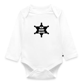 Sheriff - Baby Bio-Langarm-Body - Weiß - Vorne