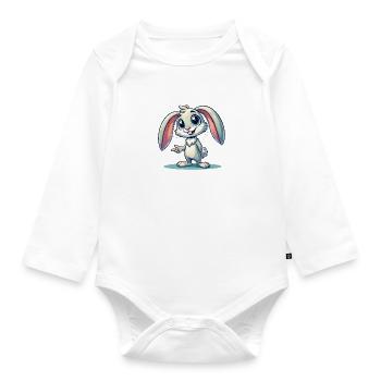 Bunny Comic - Organic Longsleeve Baby Bodysuit - white - Front
