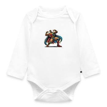 wrestling - Baby Bio-Langarm-Body - Weiß - Vorne