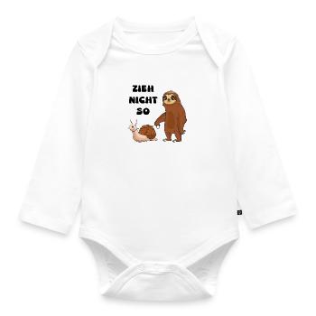 Don't pull a snail and a sloth - Organic Longsleeve Baby Bodysuit - white - Front