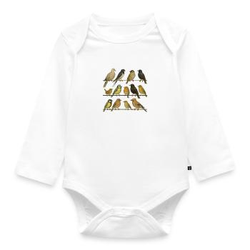 Bird Watcher Bird Lover - Organic Longsleeve Baby Bodysuit - white - Front