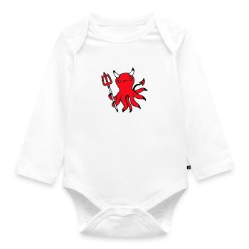 Oktopus Teufel Hölle Satan Böse Fegefeuer Frech - Baby Bio-Langarm-Body - Weiß - Vorne