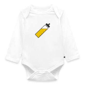 Babyflasche - Baby Bio-Langarm-Body - Weiß - Vorne