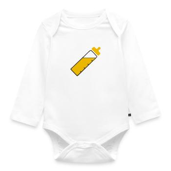 Baby Bottle - Organic Longsleeve Baby Bodysuit - white - Front