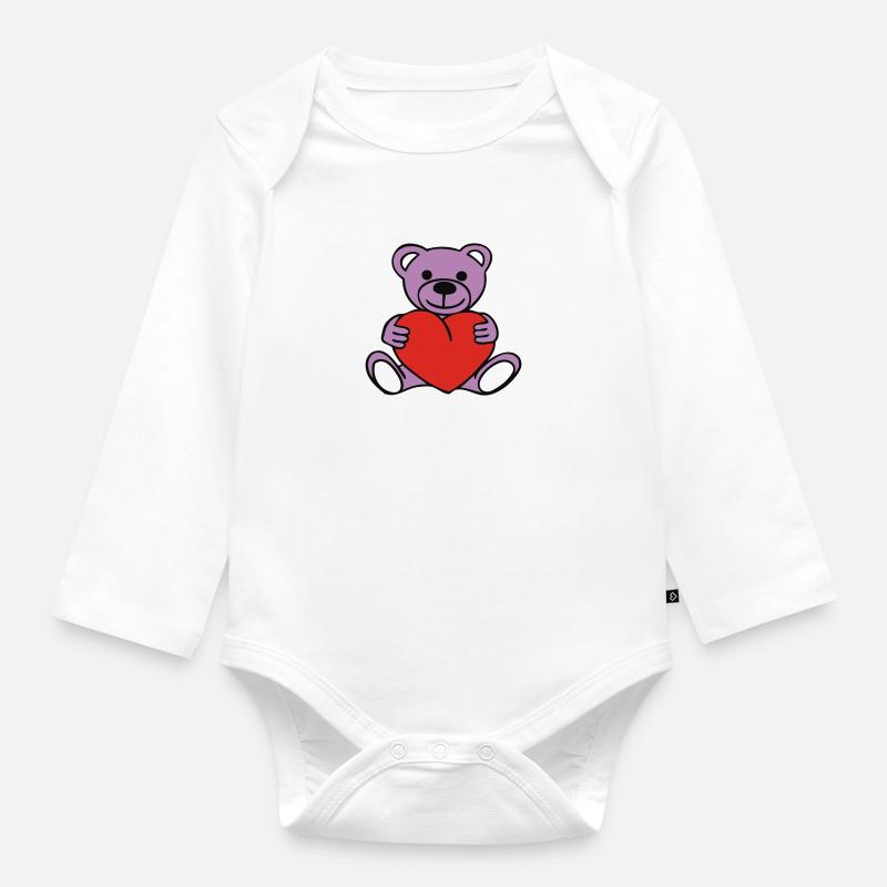 Pooh & Herz - Baby Bio-Langarm-Body - Weiß