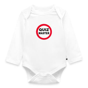 Quiz Master Stop Sign - Organic Longsleeve Baby Bodysuit - white - Front