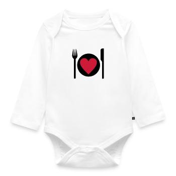 essen - Baby Bio-Langarm-Body - Weiß - Vorne