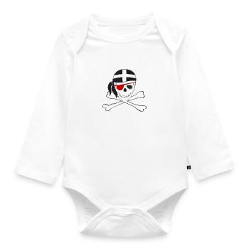 Cornish Jolly Roger - Organic Longsleeve Baby Bodysuit - white - Front