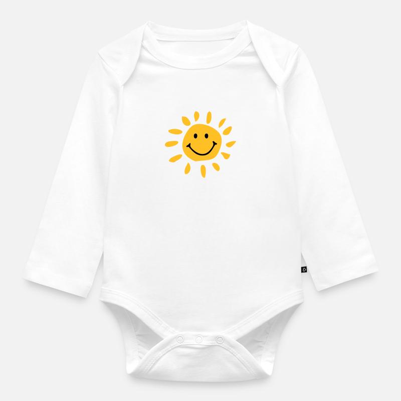 Sonne - Baby Bio-Langarm-Body - Weiß