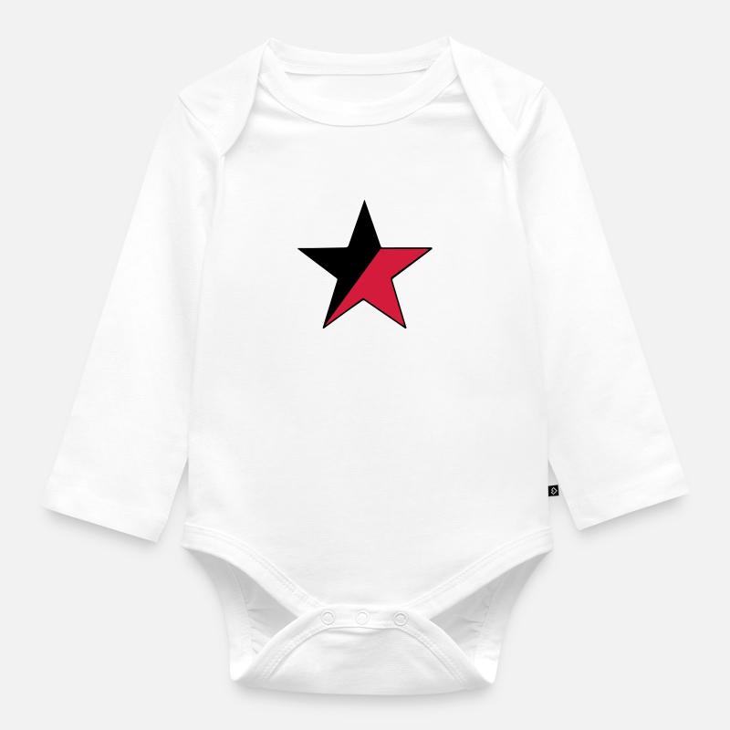 Etoile anarchiste - Body Bébé bio manches longues - blanc