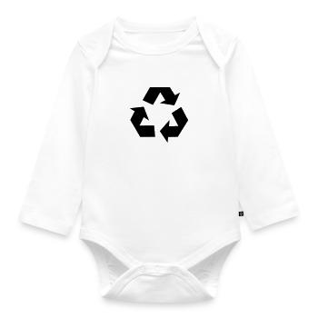 recycle environment - Body Bébé bio manches longues - blanc - Devant