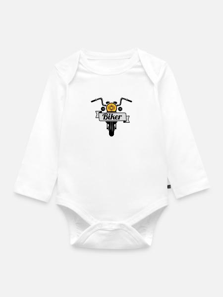 Biker - Baby Bio-Langarm-Body - Weiß