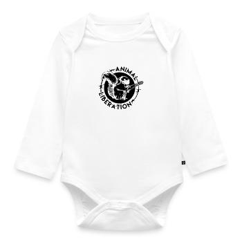 Animal Liberation Squirrel - Organic Longsleeve Baby Bodysuit - white - Front