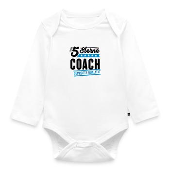 5Sterne Coach - Baby Bio-Langarm-Body - Weiß - Vorne