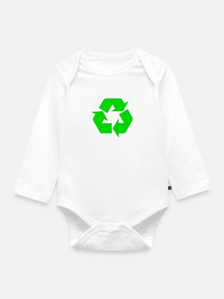 Earth Day Recycle - Baby Bio-Langarm-Body - Weiß