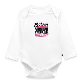 5Sterne Wirtschaftspsychologin - Baby Bio-Langarm-Body - Weiß - Vorne