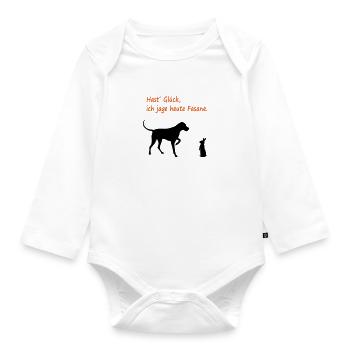 hund_jagt_fasane_neu_cb - Baby Bio-Langarm-Body - Weiß - Vorne