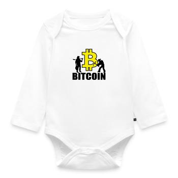 Bitcoin Satoshi Nakamoto - Baby Bio-Langarm-Body - Weiß - Vorne