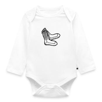 socks - Organic Longsleeve Baby Bodysuit - white - Front