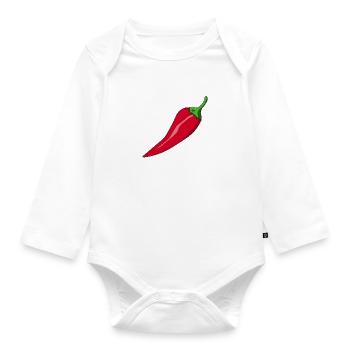 paprika chilli chili pepper citrus veggie vegetable - Organic Longsleeve Baby Bodysuit - white - Front