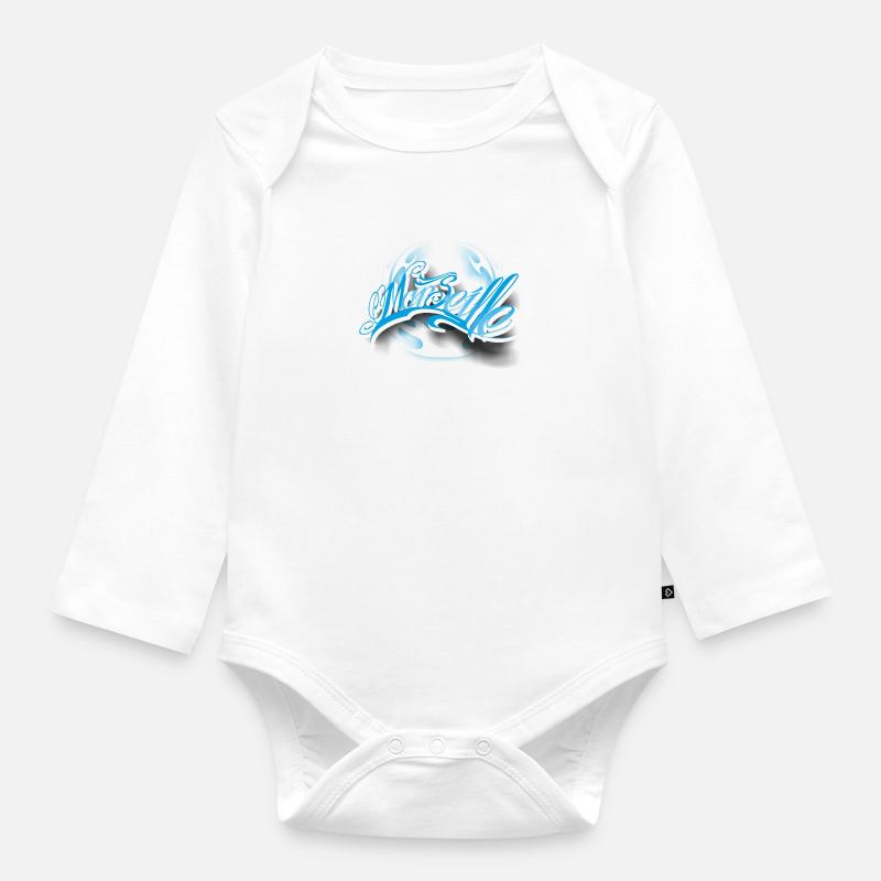 Marseille Tattoo - Baby Bio-Langarm-Body - Weiß