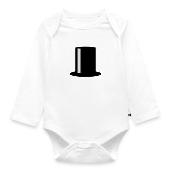 Top Hat - Baby Bio-Langarm-Body - Weiß - Vorne