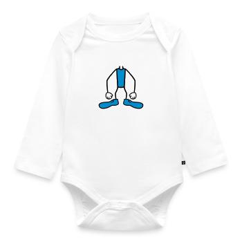standing body without head clipart cartoon cartoon - Organic Longsleeve Baby Bodysuit - white - Front