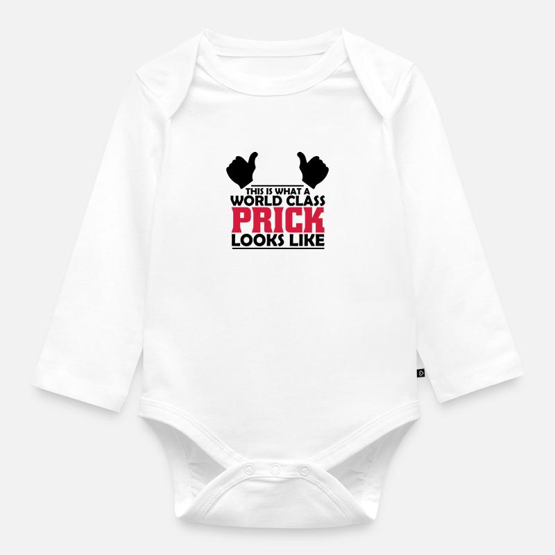 world class prick - Organic Longsleeve Baby Bodysuit - white