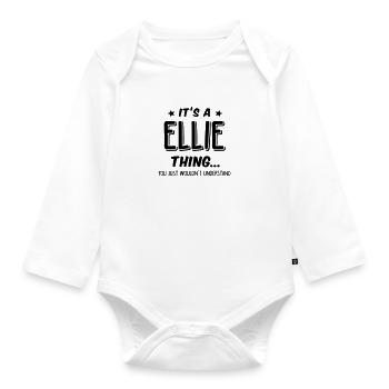 ellie its a name thing - Organic Longsleeve Baby Bodysuit - white - Front