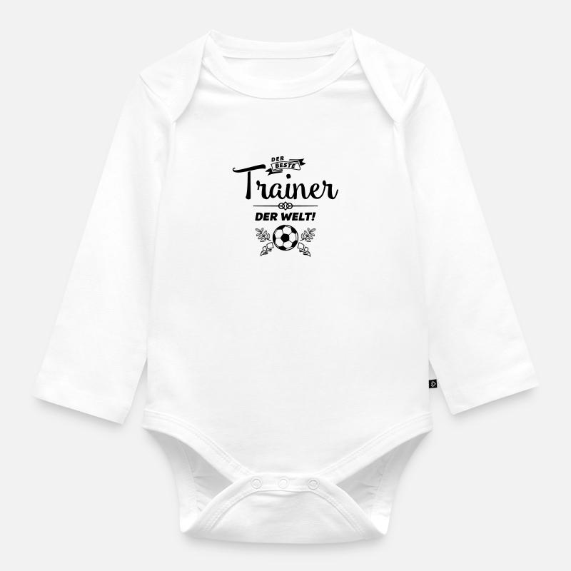 der beste trainer - Baby Bio-Langarm-Body - Weiß