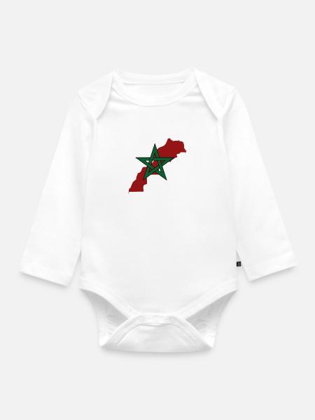 Marokko - Baby Bio-Langarm-Body - Weiß