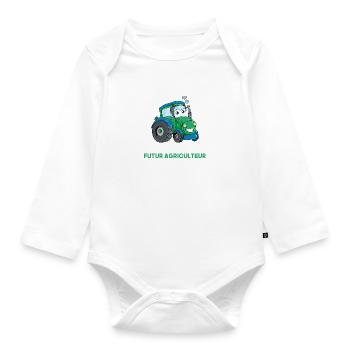 Futur agriculteur - Body Bébé bio manches longues - blanc - Devant
