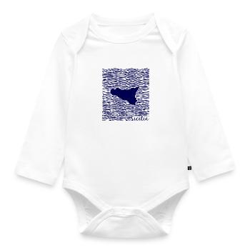 Sicily, Italy, Mediterranean - Organic Longsleeve Baby Bodysuit - white - Front