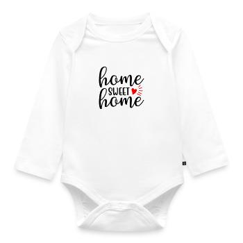 Home sweet home - Organic Longsleeve Baby Bodysuit - white - Front