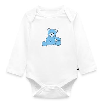 Teddy - Organic Longsleeve Baby Bodysuit - white - Front
