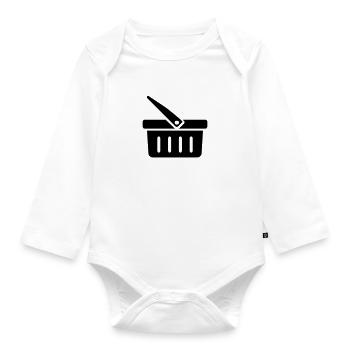 Shopping Basket | Shopping basket - Organic Longsleeve Baby Bodysuit - white - Front