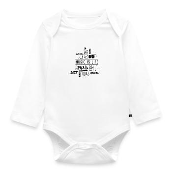 Music is life - Baby Bio-Langarm-Body - Weiß - Vorne