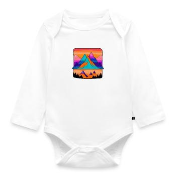 Hills on hills on hills - Organic Longsleeve Baby Bodysuit - white - Front