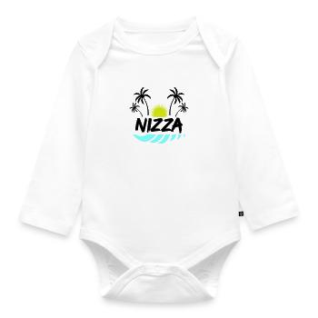 Nice - Organic Longsleeve Baby Bodysuit - white - Front