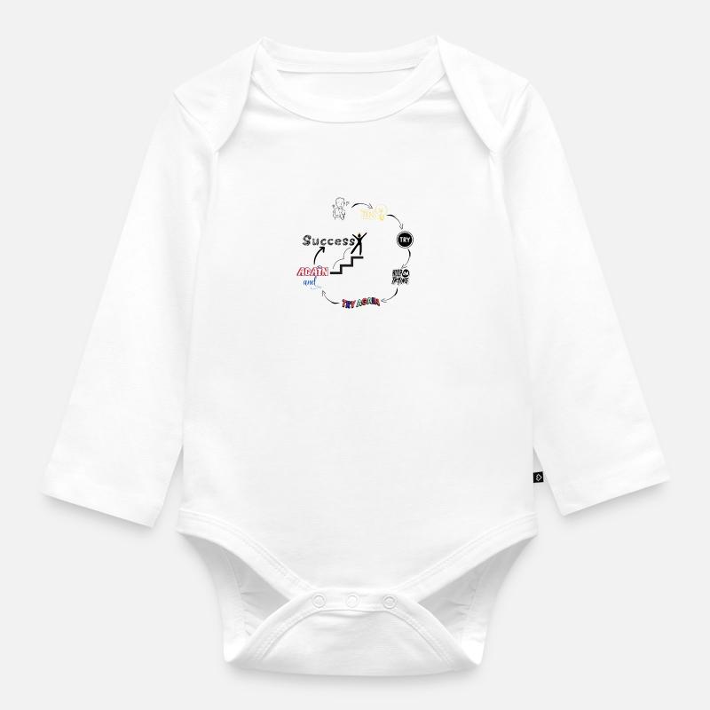 do it success - Organic Longsleeve Baby Bodysuit - white