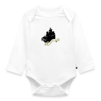 pirate ship - Organic Longsleeve Baby Bodysuit - white - Front
